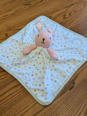 George Pink Bunny Polka Dot Security Blanket Lovey. Cotton. Unused .
